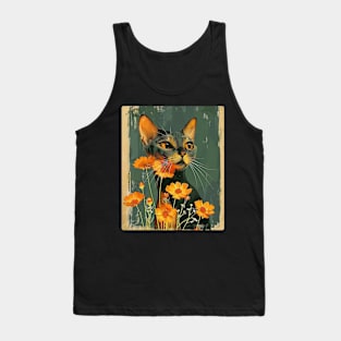 Abyssinian Cat Flowers Photo Cat Lover Gift Idea Tank Top